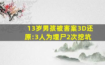 13岁男孩被害案3D还原:3人为埋尸2次挖坑