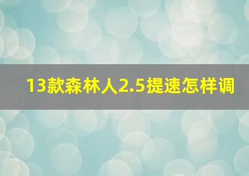 13款森林人2.5提速怎样调