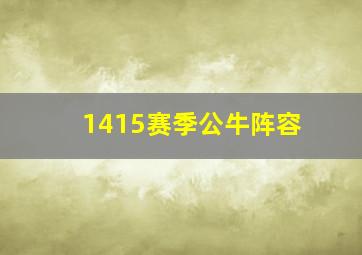 1415赛季公牛阵容