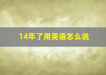 14年了用英语怎么说