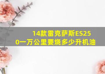 14款雷克萨斯ES250一万公里要烧多少升机油