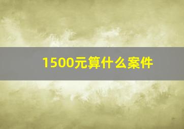 1500元算什么案件