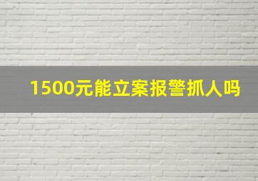 1500元能立案报警抓人吗