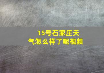 15号石家庄天气怎么样了呢视频