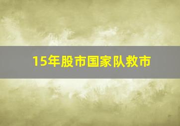 15年股市国家队救市