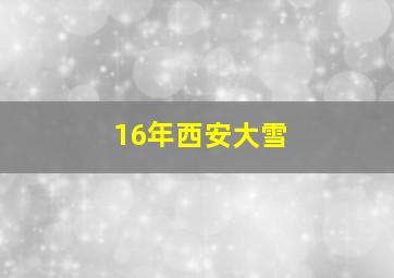 16年西安大雪