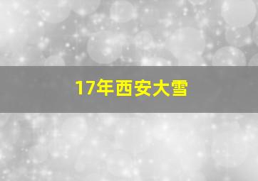 17年西安大雪