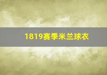 1819赛季米兰球衣