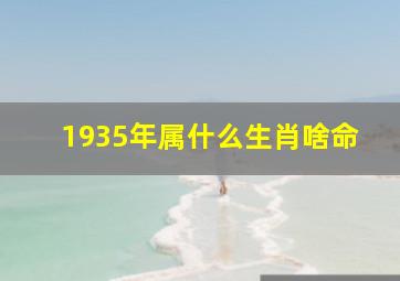 1935年属什么生肖啥命