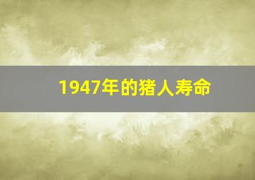 1947年的猪人寿命