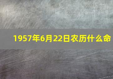 1957年6月22日农历什么命