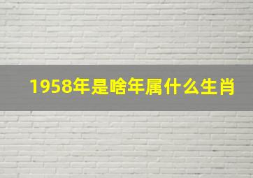 1958年是啥年属什么生肖