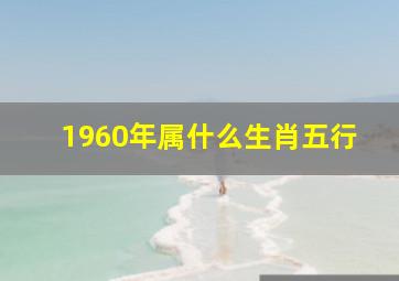 1960年属什么生肖五行