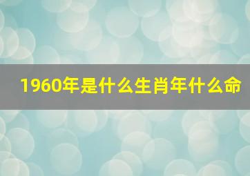 1960年是什么生肖年什么命