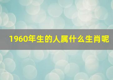 1960年生的人属什么生肖呢