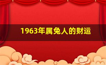 1963年属兔人的财运