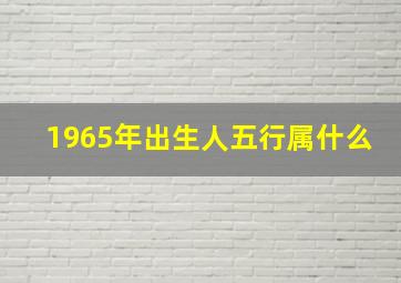 1965年出生人五行属什么