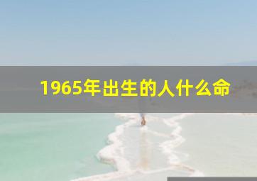 1965年出生的人什么命