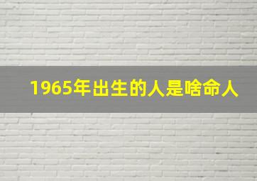 1965年出生的人是啥命人