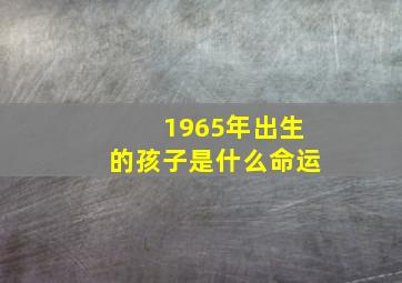 1965年出生的孩子是什么命运