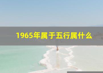 1965年属于五行属什么