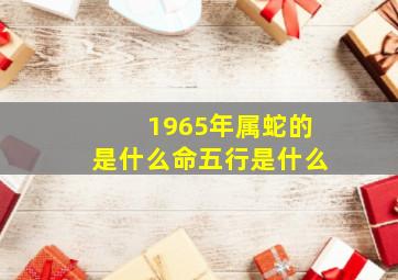 1965年属蛇的是什么命五行是什么