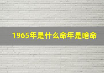 1965年是什么命年是啥命