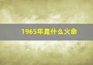 1965年是什么火命