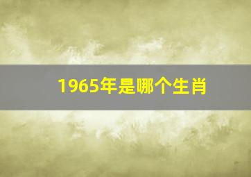 1965年是哪个生肖