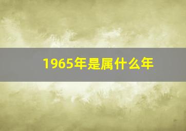 1965年是属什么年