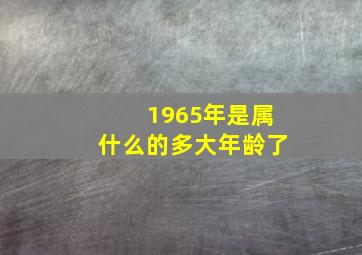 1965年是属什么的多大年龄了