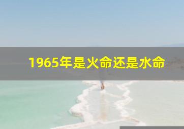 1965年是火命还是水命