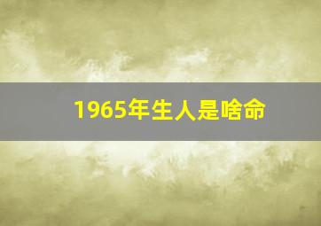 1965年生人是啥命