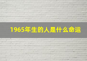 1965年生的人是什么命运