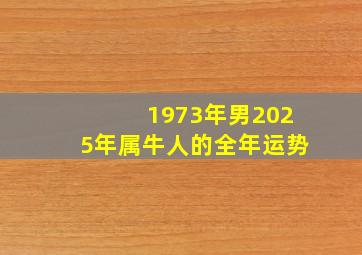 1973年男2025年属牛人的全年运势