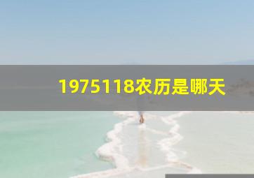 1975118农历是哪天