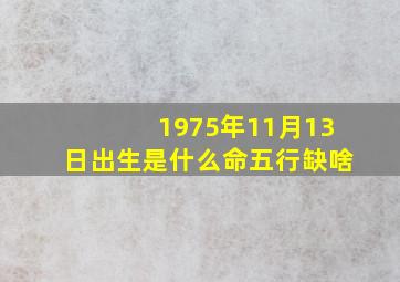 1975年11月13日出生是什么命五行缺啥