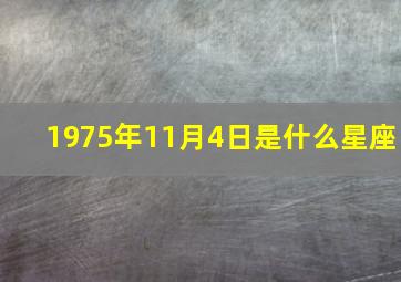 1975年11月4日是什么星座