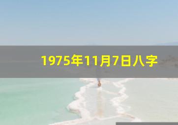 1975年11月7日八字