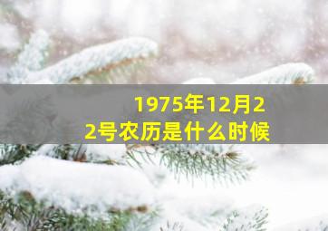 1975年12月22号农历是什么时候