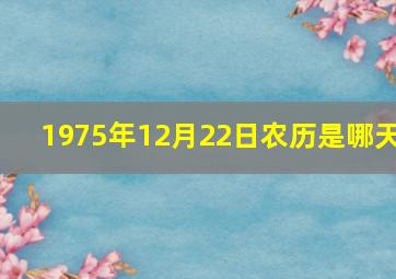 1975年12月22日农历是哪天