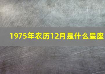 1975年农历12月是什么星座