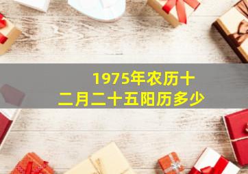 1975年农历十二月二十五阳历多少