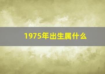 1975年出生属什么