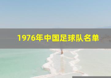 1976年中国足球队名单