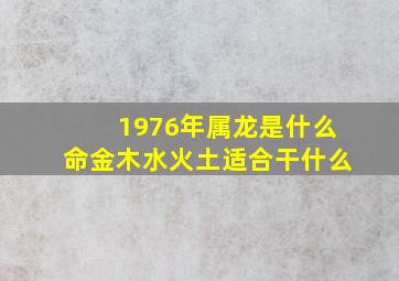 1976年属龙是什么命金木水火土适合干什么