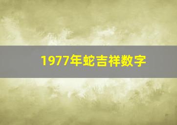 1977年蛇吉祥数字