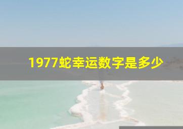 1977蛇幸运数字是多少