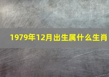 1979年12月出生属什么生肖