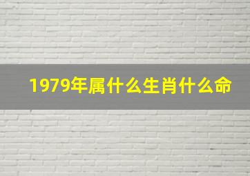 1979年属什么生肖什么命